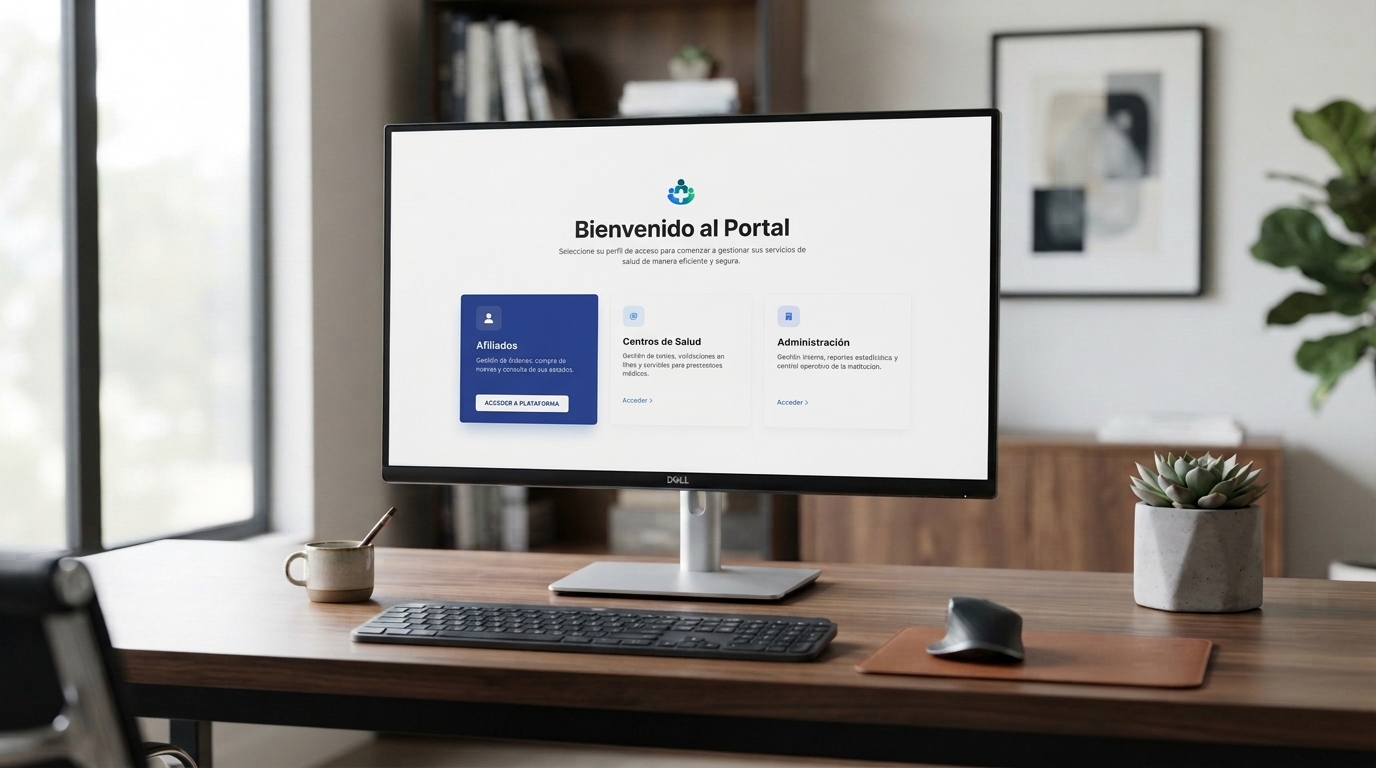 Sistema de gestión para obras sociales en monitor de escritorio